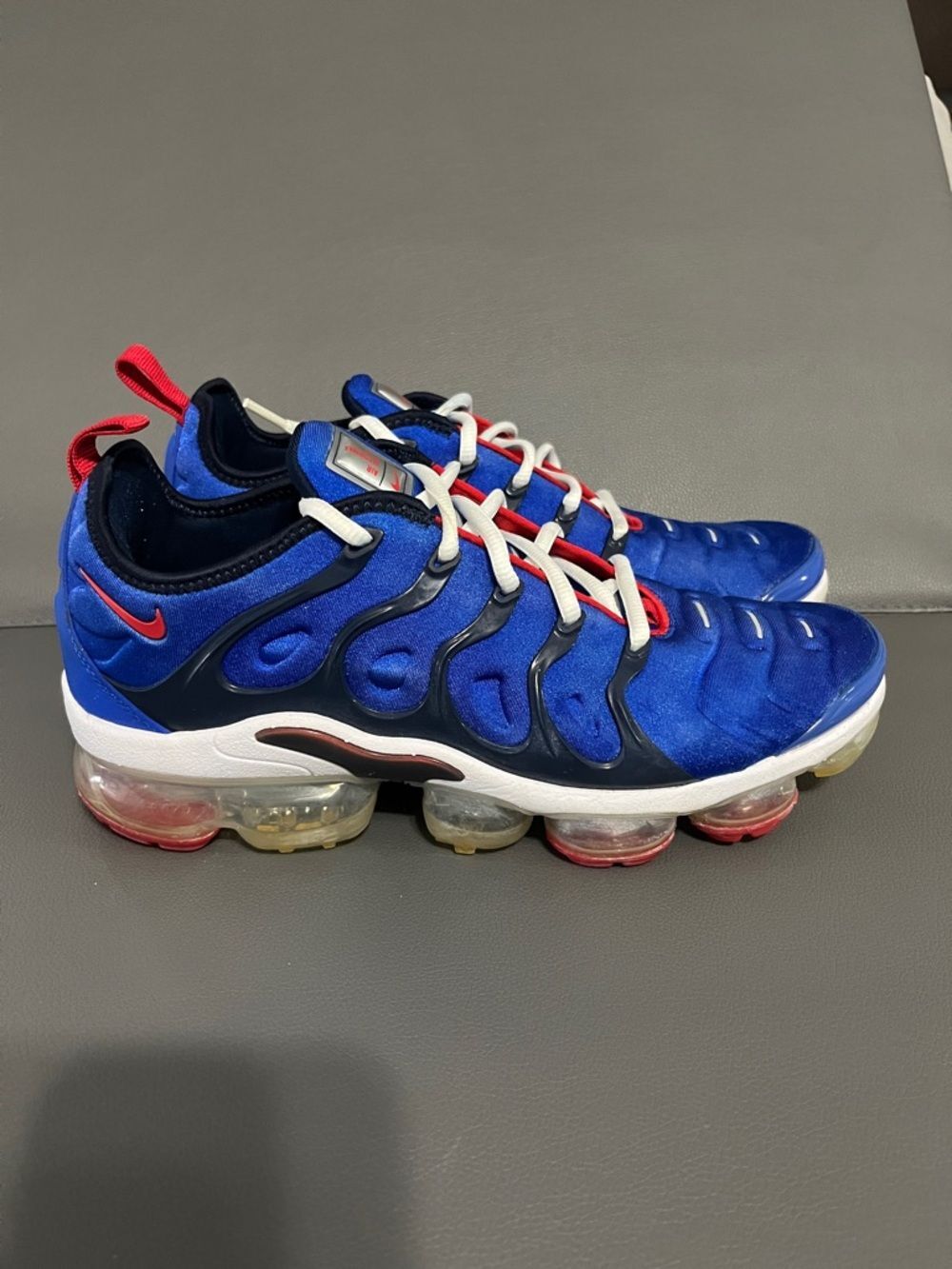 Nike VaporMax Plus Men's Blue with Red Accents - Picture 2 of 8